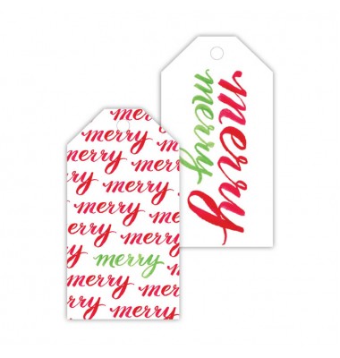 Christmas Gift Tags, Merry Merry, Roseanne Beck